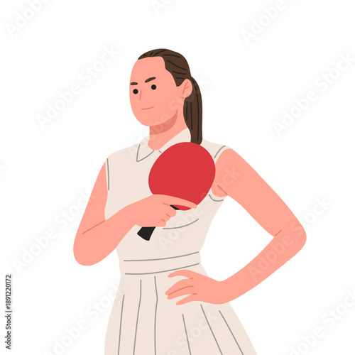 vector of a female table tennis player holding a paddle and performing serving, hitting, and ready stances. Ideal for sports education, fitness concepts, posters,mobile apps, websites,competition