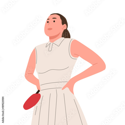 vector of a female table tennis player holding a paddle and performing serving, hitting, and ready stances. Ideal for sports education, fitness concepts, posters,mobile apps, websites,competition