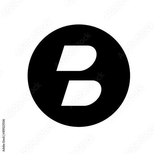 Obraz na plátně Letter B Negative Space Logo – Modern Minimal Monogram Design