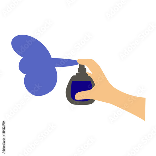  hand spraying perfume illustration