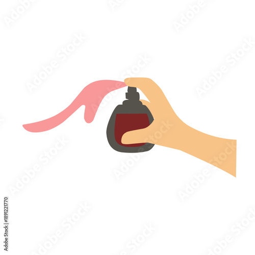  hand spraying perfume illustration