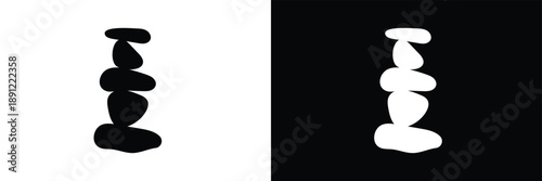 Set of rock balance stone logo for spa and yoga vector design concept on white background. Vector illustration. EPS 10  .