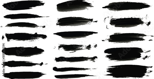 Beautiful Brushes vector collection. Grunge Elements - Brush strokes, ink paint brushes, grunge lines. Rectangle text box for social media