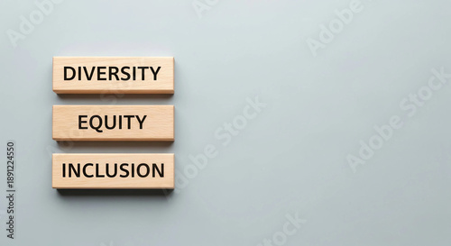 Diversity equity and inclusion concept on wooden blocks
