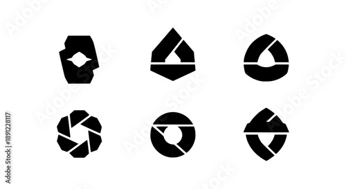 Modern Abstract Geometric Logo Collection Featuring Minimalist Bold Symbols and Professional Brand Identity Graphic Icons