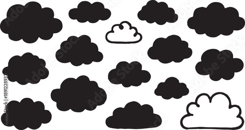 cloud logo icon set, collection cloud vector Modern icon or logo collection. Realistic elements. Flat style vector illustration.