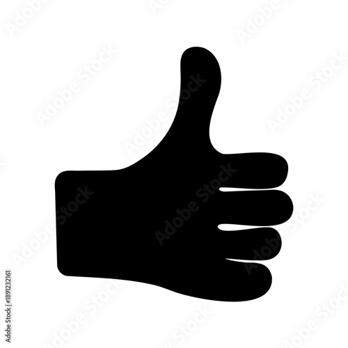 a black silhouette of a hand giving a thumbs up gesture