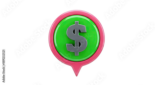 3D Dollar Sign Location Marker
