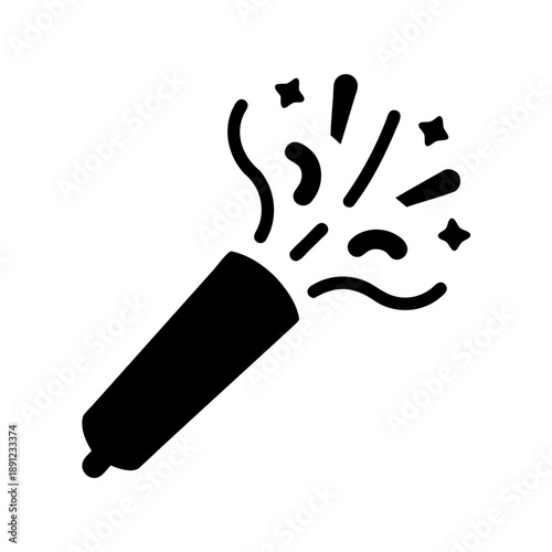 black firework exploding with sparks and smoke on white