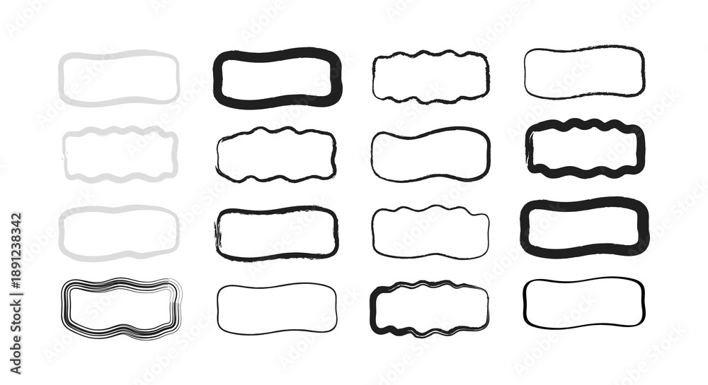 Obraz premium Collection of 20 rectangular label templates with various border designs