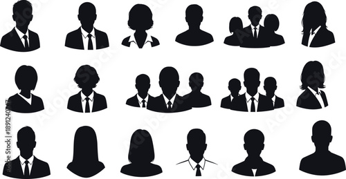 Black silhouettes of business people women suits black silhouettes, business people, men, women, suits, ties, white background, people, professionals, office workers, employees, coworkers, black, silh