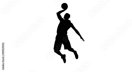 Basketball player in action isolated on transparent background