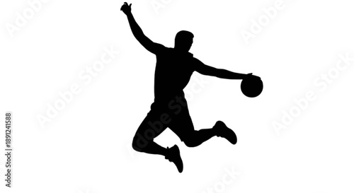 Athlete throwing ball isolated on transparent background