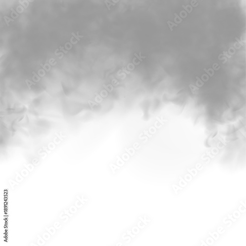 Soft gray smoke drifts upward on transparent background. Light gradients give airy depth and smooth motion. Perfect for cinematic, mystical, or atmospheric design. PNG