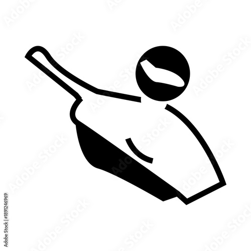 black scoop glyph icon vector illustration