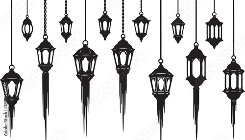 Hanging Lanterns in Black and White Decorative Lighting Fixtures
