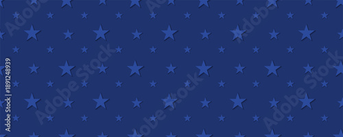 Seamless background with stars on blue. American patriotic pattern. USA traditional backdrop. Great for web banners, cards, posters, stickers, social media