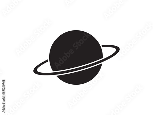Minimalist Planet Saturn Icon Design