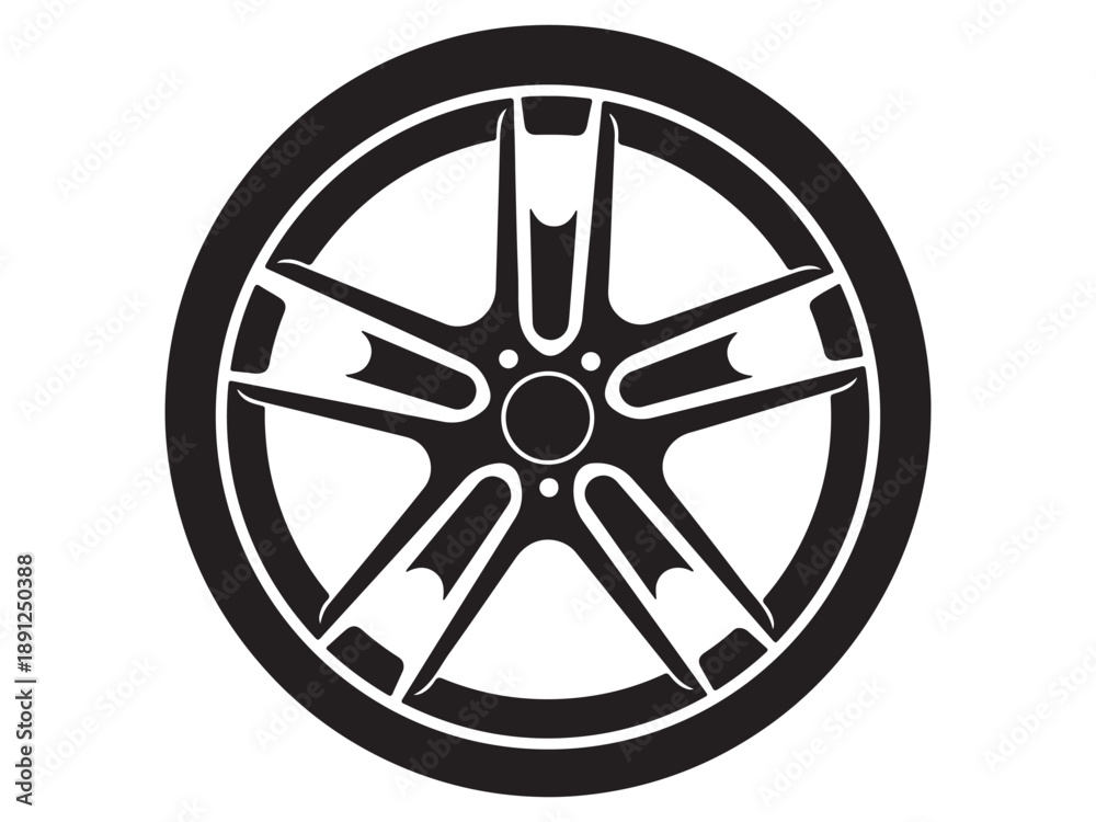 Obraz premium Modern Car Wheel Rim Design Illustration