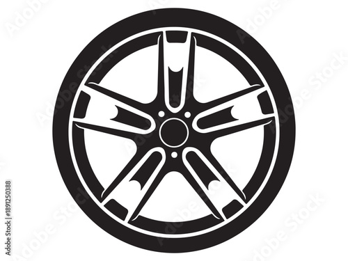 Modern Car Wheel Rim Design Illustration