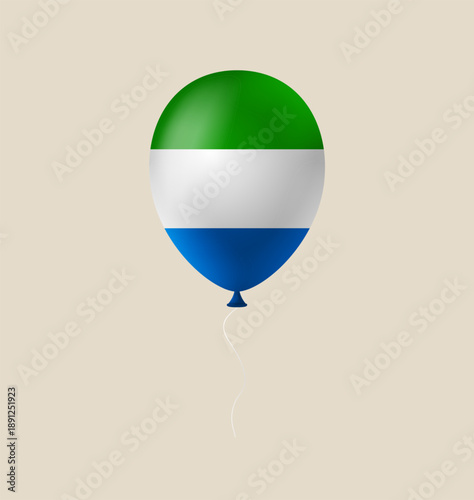 Sierra Leonean Flag Balloon Floating as a Festive Symbol for a Patriotic National Independence Day Celebration Vector.