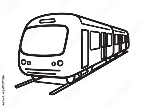 Modern Train Illustration on Transparent Background
