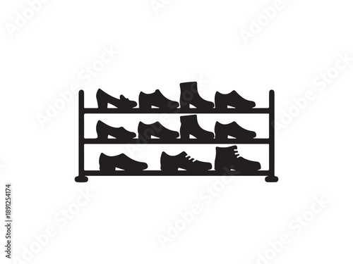 Shoe Rack with Assorted Footwear