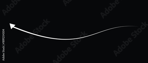 set of long curved arrow icon, arrow icon, curly wave arrow icon.