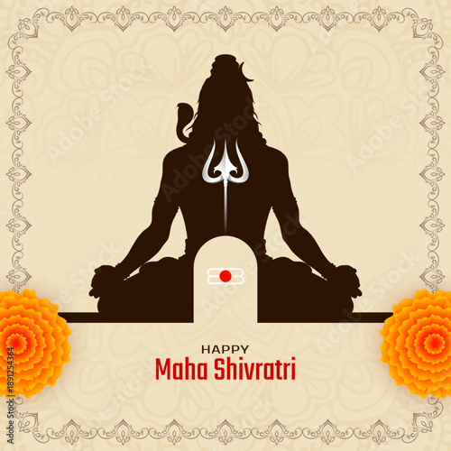 Happy Maha Shivratri Indian Lord Shiva festival background