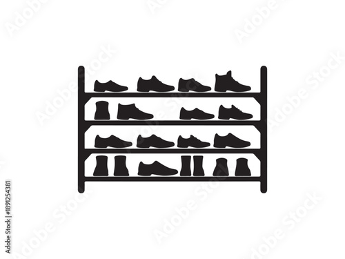 Shoe Rack with Various Footwear Collection