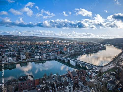 Canvas-taulu Panoramic View of Namur from the Citadel Overlooking the Meuse River