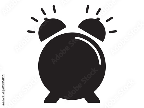 Silhouette Alarm Clock Icon for Time Management