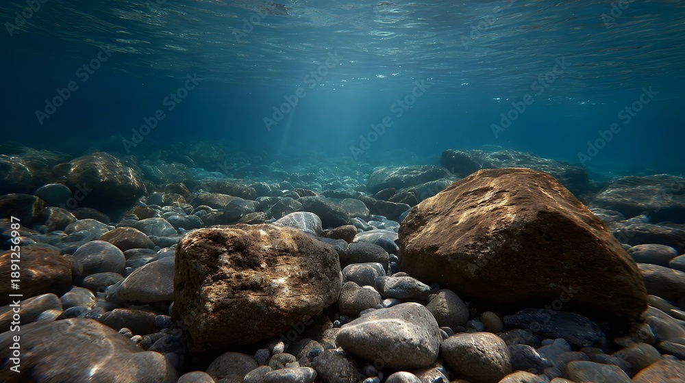 custom made wallpaper toronto digitalSunlight streams through clear blue water onto a rocky seabed
