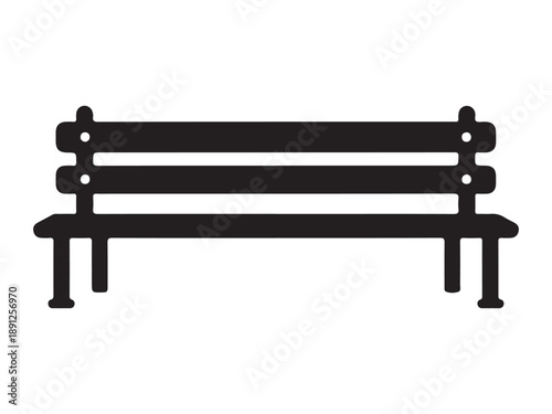 Simple Park Bench Icon for Outdoor Seating