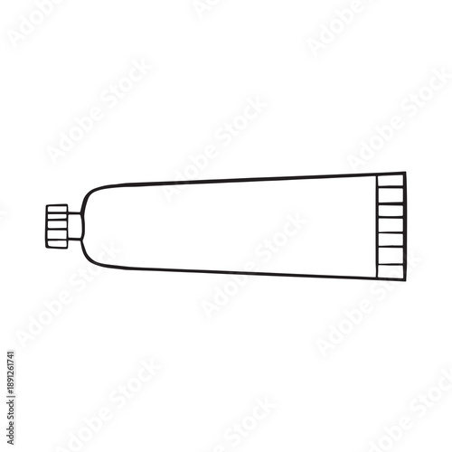 Cream tube line outline vector illustration