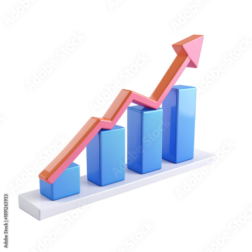 Free Download 3D Graph Showing Increasing Trend with Arrow. - GFXLoad