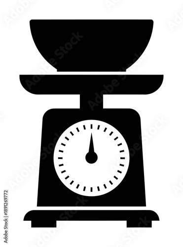 Kitchen Scale Vector - Minimalist Black Silhouette