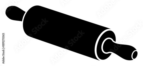 Rolling Pin Silhouette - Minimalist Vector