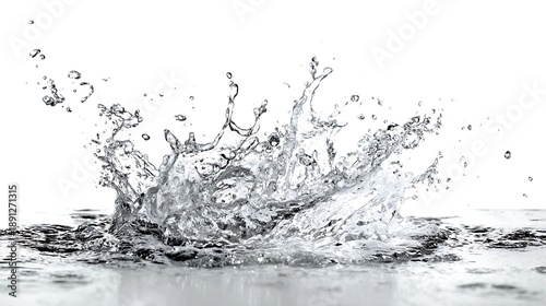 High-speed liquid splash forming crown-shaped droplets