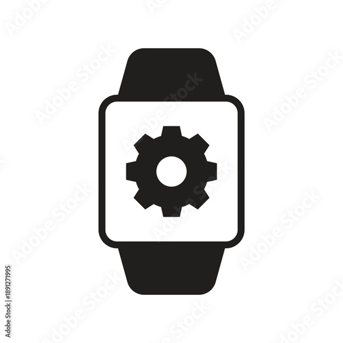 Smartwatch configuration gear setup solid glyph icon