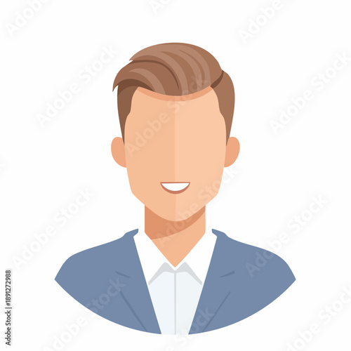 Modern faceless man in blazer: Business avatar or profile icon for digital use.