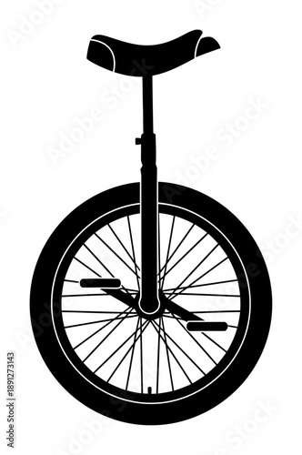 Unicycle Silhouette - Minimalist Vector Illustration
