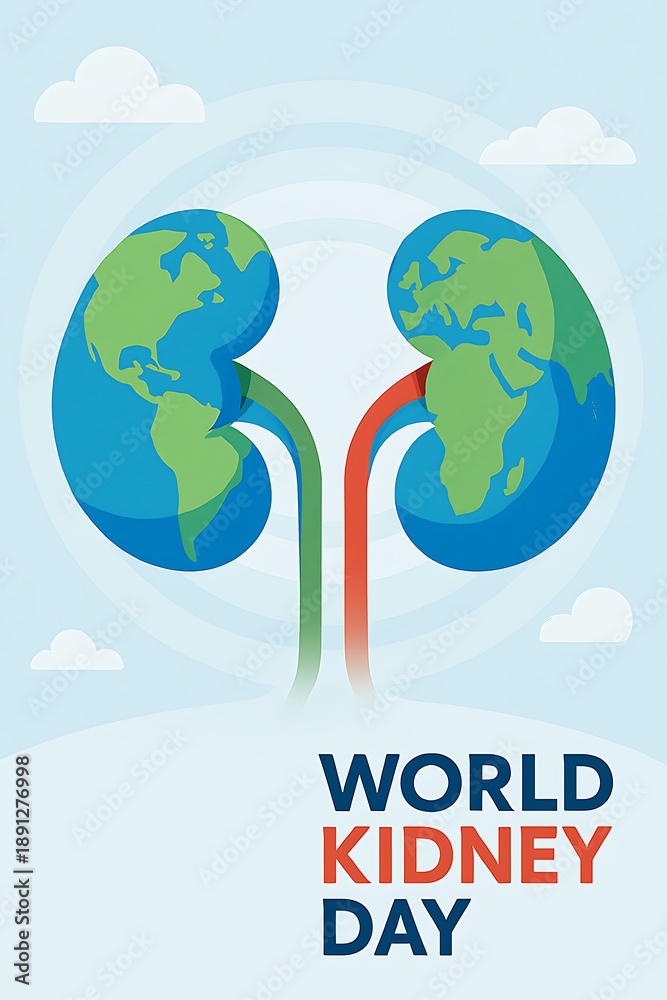 Naklejka premium world kidney day illustration banner