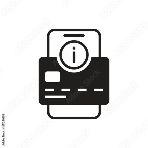 Mobile banking information and payment solid icon