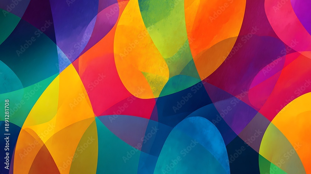 Fototapeta premium Vibrant Overlapping Shapes Abstract Digital Vector Background