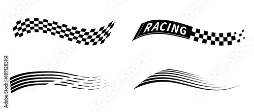 Race flag Design. Racing stripes. Sport checkered. Motorsport graphics. Vector illustration