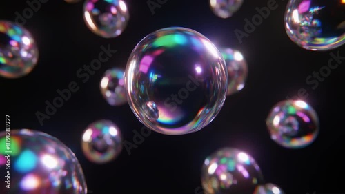 Wallpaper Mural Iridescent floating spheres reflecting soft lights background animation Torontodigital.ca