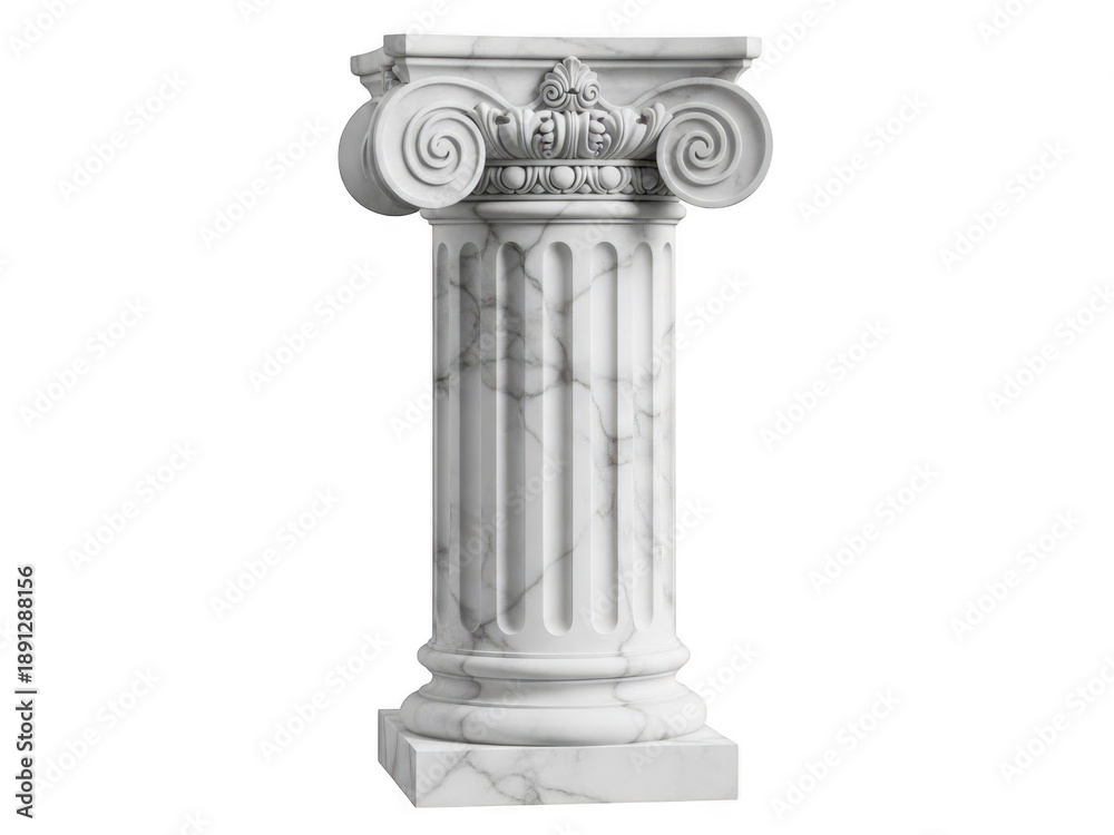 Obraz premium Classical marble column isolated on transparent background