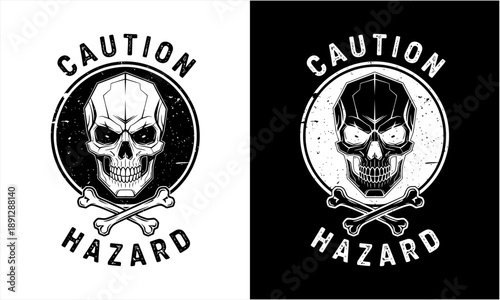 Skull and Crossbones Hazard Warning Logo Design.
