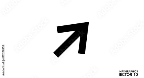 A large black arrow pointing upwards on a white background